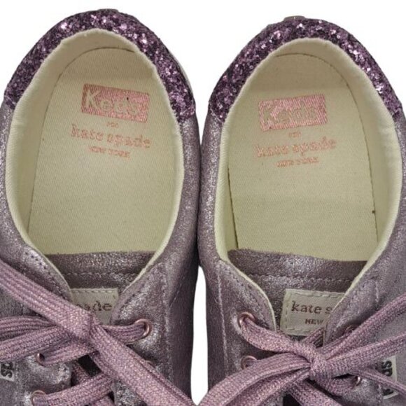 Keds Kate Spade Leather Ace Metallic Glitter Sneakers - Picture 8 of 9